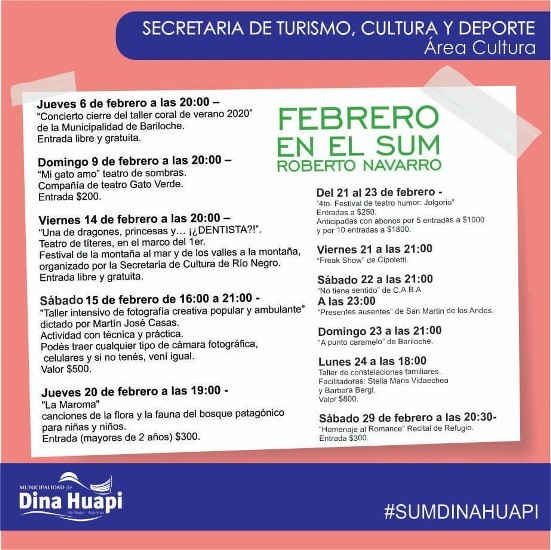 Febrero a pura Cultura en el SUM Roberto Navarro