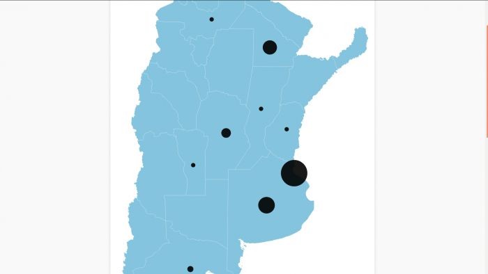 Mapa del Coronavirus en Argentina en tiempo real