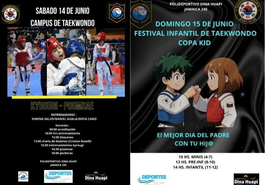 Dina Huapi será sede de un destacado evento de Taekwondo