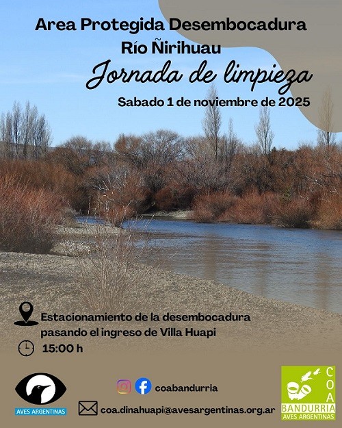 Convocatoria a jornada de limpieza de la desembocadura del Rio Ñirihuau