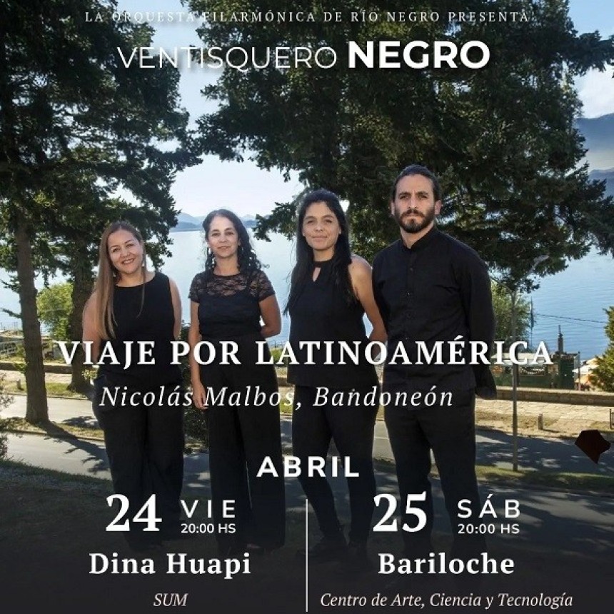 La Filarm&oacute;nica despliega su talento en Dina Huapi y Bariloche con 3 conciertos imperdibles